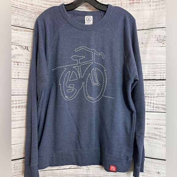 Delta airlines sweatshirt Adult size XL crew neck Blue bicycle Cotton Blend - Picture 1 of 9